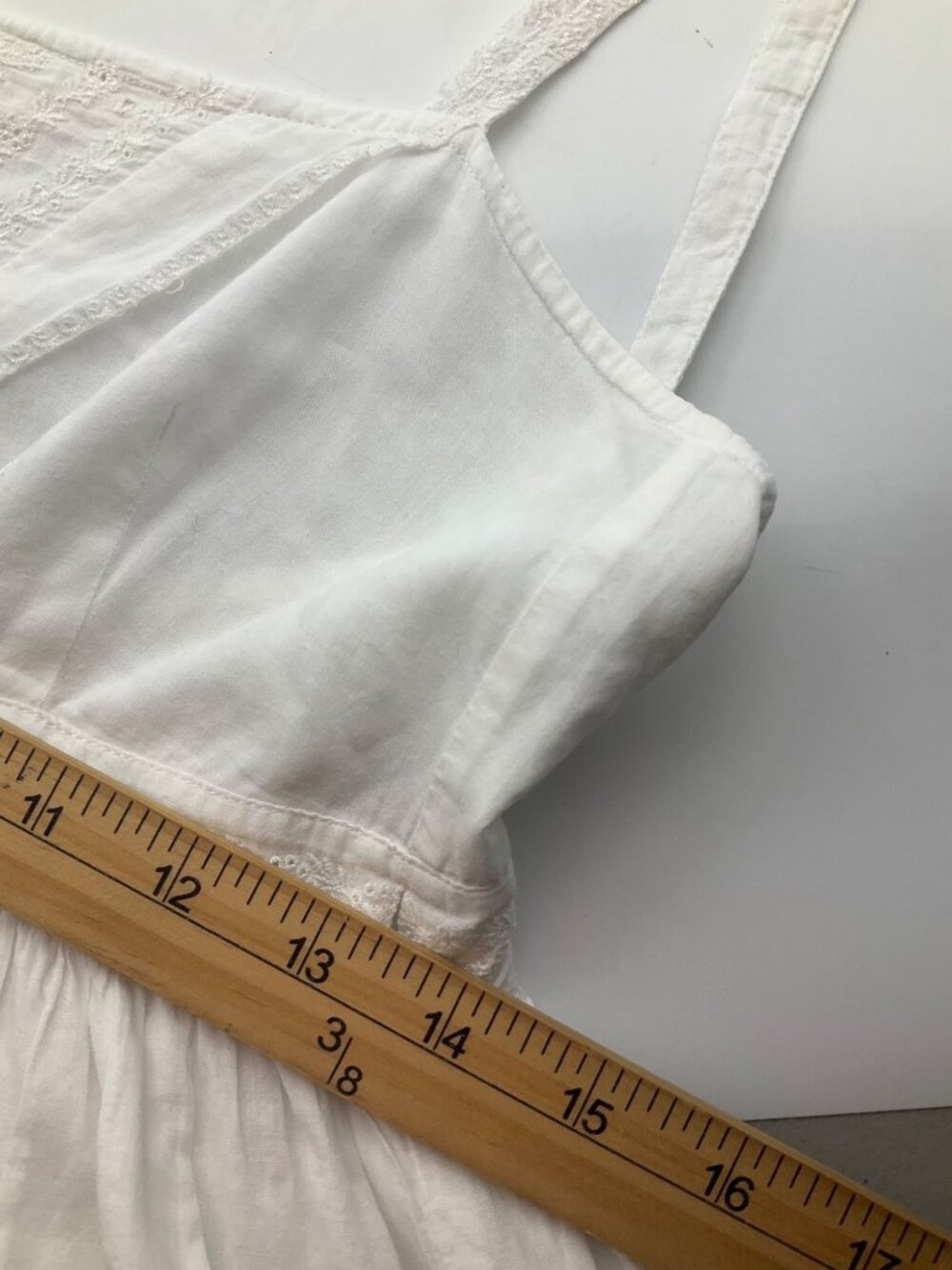 Lil Anthropologie 2 White Cotton Wrap Babydoll Dress Adjustable Coastal Preppy - Picture 8 of 12